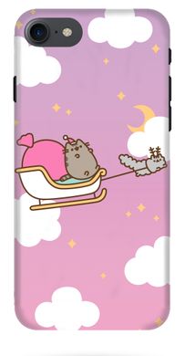 Милий новорічний бампер iPhone 7 кіт Пушин