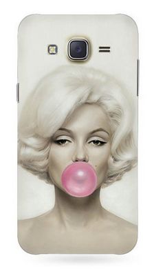 Популярный чехол Samsung j7 2015 Мэрилин Монро розовая жвачка