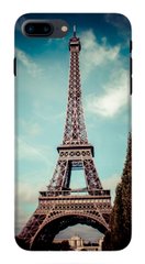 Голубой чехол для iPhone 8 plus Эйфелева башня