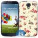 Чехол стикер с Цветами на Samsung Galaxy S4 Белый
