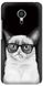 Чехол накладка с грустным котиком на Meizu M3 note Черный