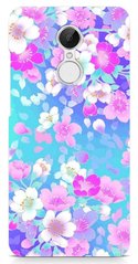 Голубой чехол для девушки на Xiaomi Redmi 5 Plus Цветы