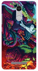 Чехол с абстрактными драконами на Xiaomi Note 3 яркий