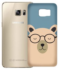 Чохол з Мишком в окулярах на Samsung Galaxy S7 edge Блакитний
