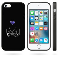 Чехол накладка для влюбленных на iPhone 5 / 5s / SE Черный