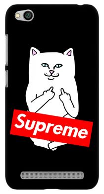 Бампер с логотипом Суприм для Xiaomi Redmi 5a Котик факи
