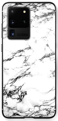 Елегантний силіконовий кейс для Samsung Galaxy S20 ultraТекстури Білий Мармур