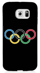 Черный чехол для Samsung Galaxy s6 Логотип Олимпийских игр