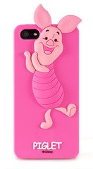 Розовый силиконовый кейс Пятачок на iPhone 5 / 5s / SE Дисней