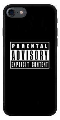 Чорний чохол зі знаком на iPhone 8 Parental Advisory
