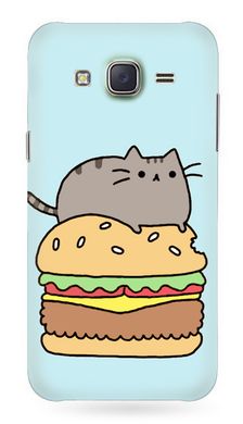 Креативный бампер кот бургер Samsung j1 2015