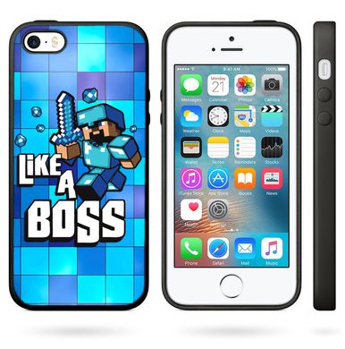 Чехол Minecraft Like a boss для iPhone 5 / 5s / SE