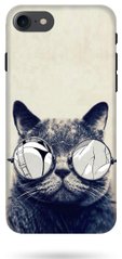 Чехол с Котом в очках на iPhone 7 Серый