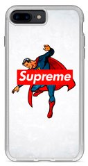 Белый чехол с логотипом Суприм на iPhone 8 plus Бэтмен