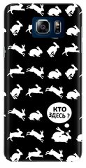 Черный чехол стикер на Samsung S7 Кролики