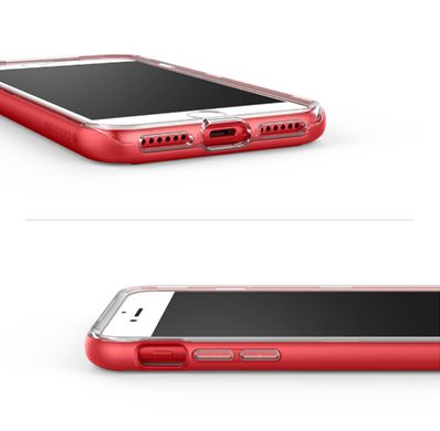 Бронированный силиконовый бампер с ободом для iPhone 8 красный