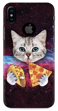Кот и Пицца Космос защитный бампер для iPhone X / 10