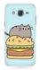 Голубой чехол  кот бургер Samsung j5 2015