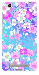 Голубой бампер для Xiaomi Redmi 3 Цветы