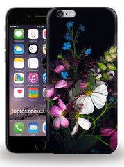 Чехол с Цветами на Apple iPhone 6 / 6s Черный
