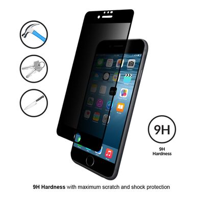Антишпигунське захисне 3D скло для iPhone 6 / 6s Black