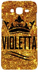 Чехол с именем Виолетта для Samsung j5 2015 Текстура золота