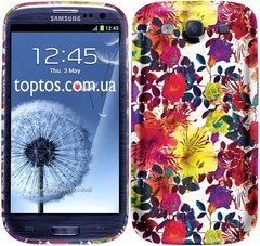 Белый бампер на Galaxy S3 Duos Цветы
