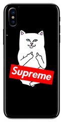 Черный силиконовый чехол RIPNDIP Supreme для iPhone ( Айфон ) 10 / Х
