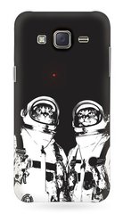 Черный бампер для Galaxy j5 15 Котики Космонавты
