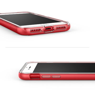 Броньований силіконовий бампер з ободом для iPhone 7plus червоний