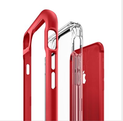 Броньований силіконовий бампер з ободом для iPhone 7plus червоний