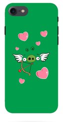 Зеленый чехол накладка для iPhone 8 Engry Birds