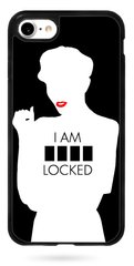 Черный чехол с надписью на iPhone 7 I am locked
