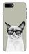 Чехол с Грустным котиком на iPhone 7 plus Серый