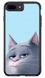 ТПУ Чохол з Котиком на iPhone 7 plus Блакитний