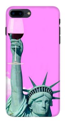 Рожевий бампер для iPhone 8 plus Статуя Свободи
