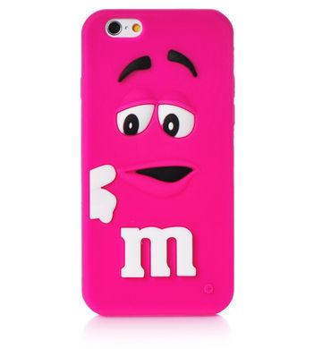 Силиконовый чехол M&M для iPhone 6 / 6s  розовый