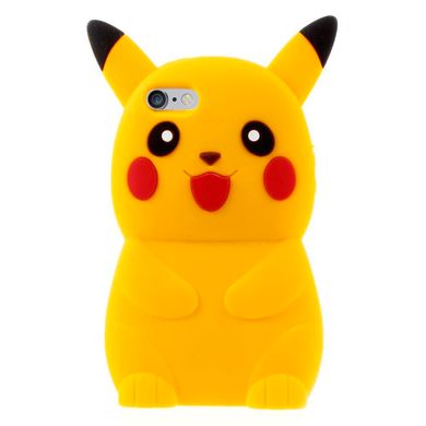 Желтый силиконовый 3д чехол iPhone 6 / 6s покемон Пикачу