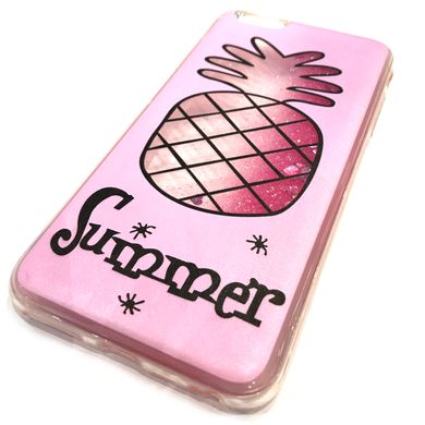 Чехол с Блестящим ананасом для iPhone 6 / 6s Розовый
