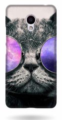 Бампер Мейзу М5 ноут - кот в очках