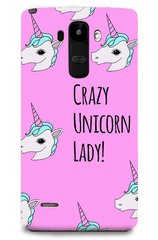 Рожевий чохол для LG G4 Stylus Crazy unicorn lady