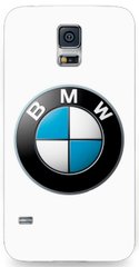 Білий чохол накладка для Galaxy S5 Логотип BMW