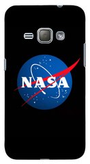 Черный чехол Samsung Galaxy J1 2016 (j120h) с логотипом NASA (наса)