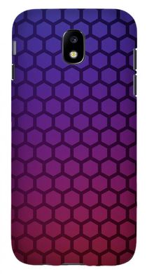 Фиолетовый чехол на Samsung j7 17 Текстура карбона