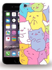 Чехол стикер с Котиками на iPhone 6 / 6s Яркий