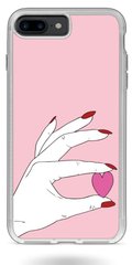 Чохол накладка з Серцем на iPhone 7 plus Рожевий
