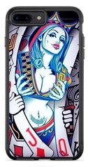 Чехол с Карточной дамой на iPhone 7 plus Прорезиненный