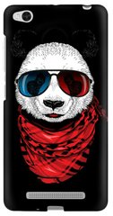 Бампер Панда в очках на Xiaomi Redmi 3 черный