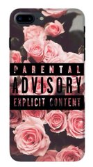 Чехол с Розами на iPhone 8 plus Parental advisory explisit content