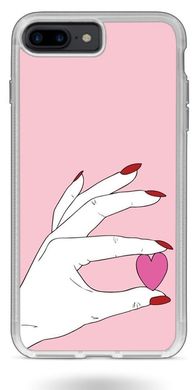 Чохол накладка з Серцем на iPhone 7 plus Рожевий